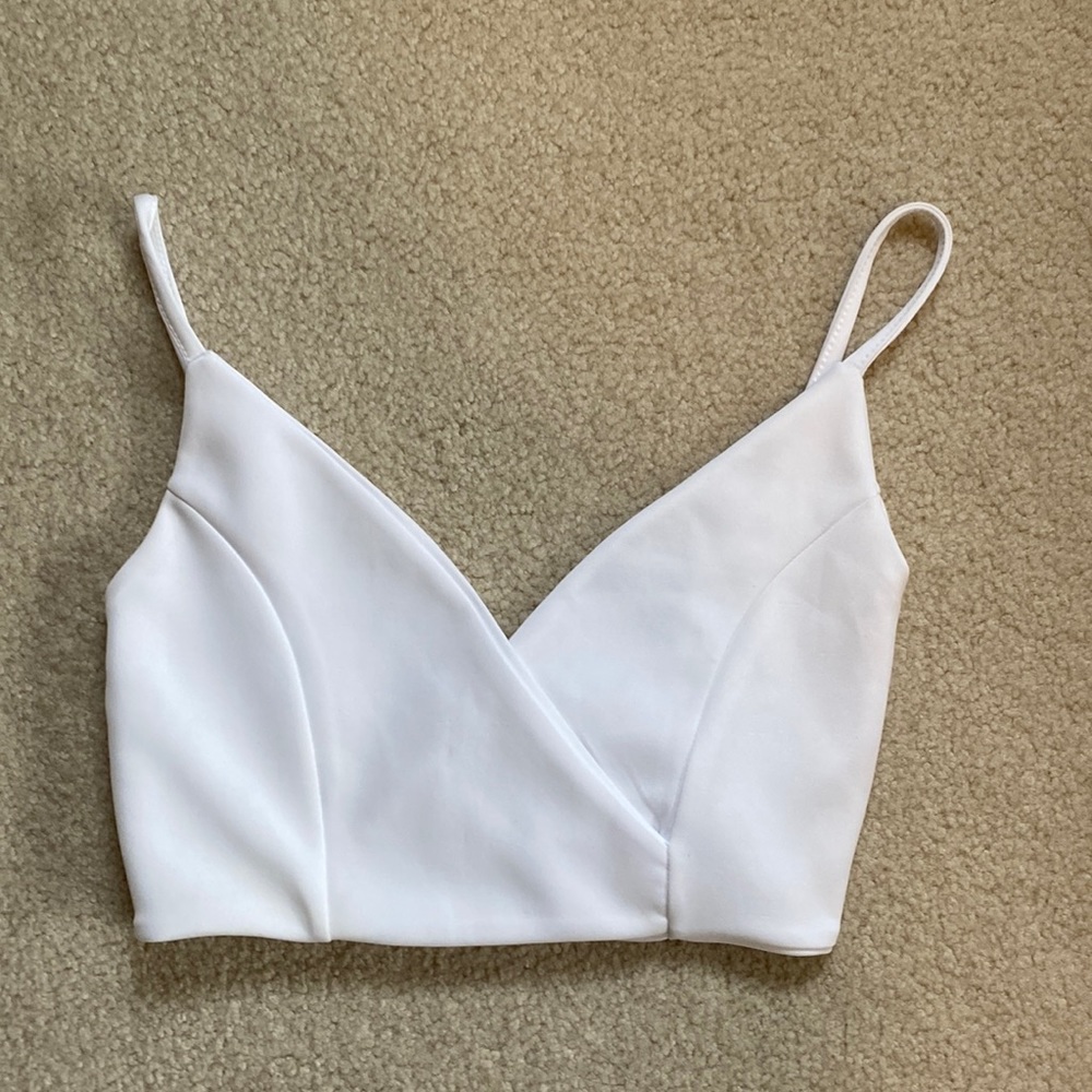 Boohoo Wrap-Front Crop Top